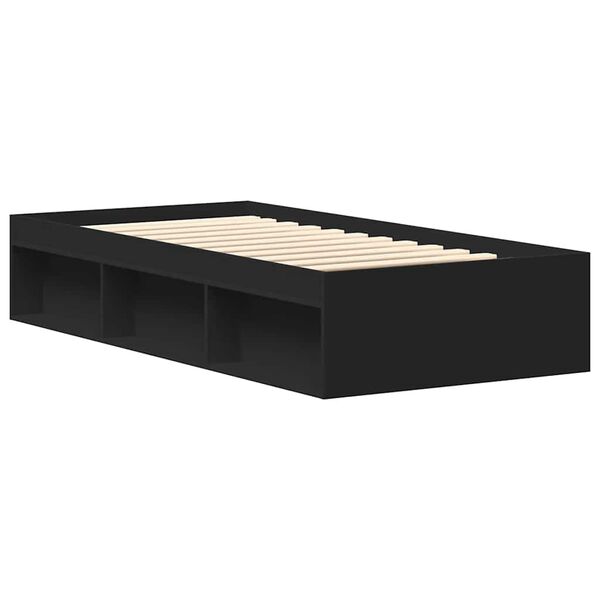 vidaXL Cadre de lit sans matelas noir 75x190 cm