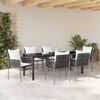 vidaXL Ensemble de salle &agrave; manger pour jardin 7 pcs Marron et Noir