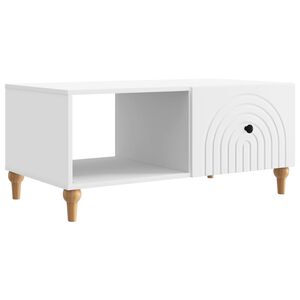 vidaXL Table basse Blanc 90 x 50 x 40 cm Bois d'ing&eacute;nierie