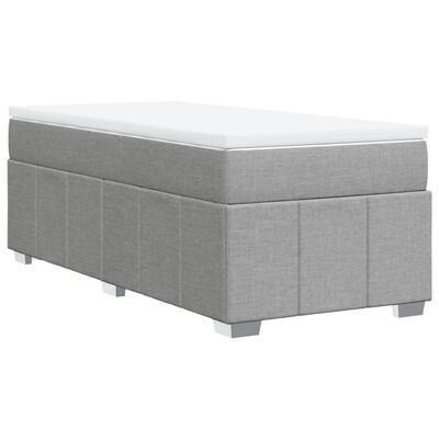 vidaXL Sommier à lattes de lit avec matelas Gris clair 90x200 cm Tissu