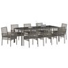 vidaXL Ensemble de salle &agrave; manger pour jardin 9 pcs Gris polyrotin