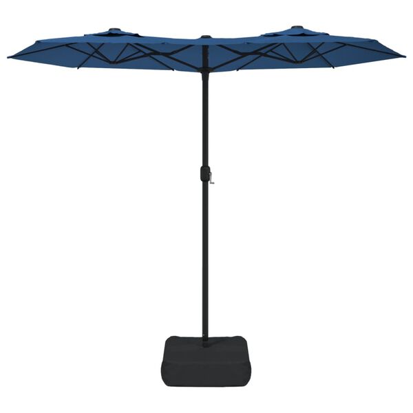 vidaXL Parasol de jardin &agrave; double t&ecirc;te bleu azur&eacute; 316x145 cm