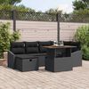 vidaXL Ensemble de canap&eacute; de jardin 7 pcs Noir polyrotin