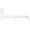 vidaXL Cadre de lit m&eacute;tal sans matelas et t&ecirc;te de lit blanc 140x200 cm