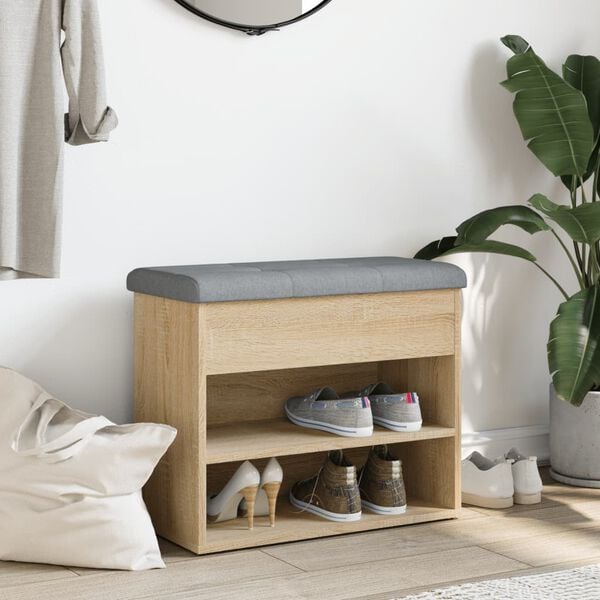 vidaXL Banc à chaussures chêne sonoma 62x32x50 cm bois d'ingénierie