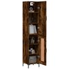vidaXL Buffet haut Ch&ecirc;ne fum&eacute; 34,5x34x180 cm Bois d'ing&eacute;nierie