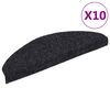 vidaXL Tapis d'escalier autocollants 10 pi&egrave;ces 65 x 21 x 4 cm Noir Demi-rond Grand