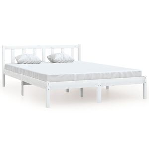 vidaXL Cadre de lit sans matelas blanc bois massif 140x200 cm