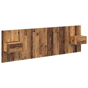 vidaXL T&ecirc;te de lit avec armoire 3 pcs Bois Ancien Bois d'ing&eacute;nierie