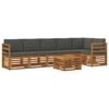 vidaXL Ensemble de canap&eacute;s d'ext&eacute;rieur 7 pc Naturel et Anthracite