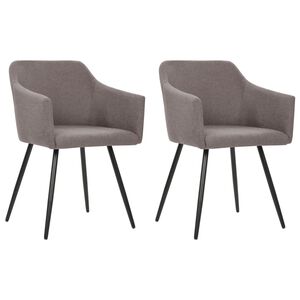 vidaXL Chaises &agrave; manger lot de 2 taupe tissu