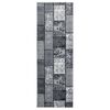 vidaXL Tapis BCF Gris avec motif de blocs 80x200 cm