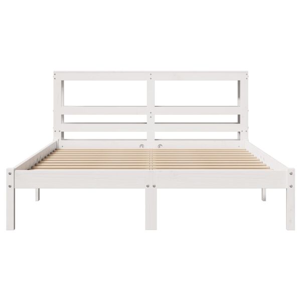 vidaXL Cadre de lit sans matelas blanc 140x190 cm bois de pin massif