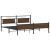 vidaXL Cadre de lit en m&eacute;tal sans matelas ch&ecirc;ne marron 200x200 cm