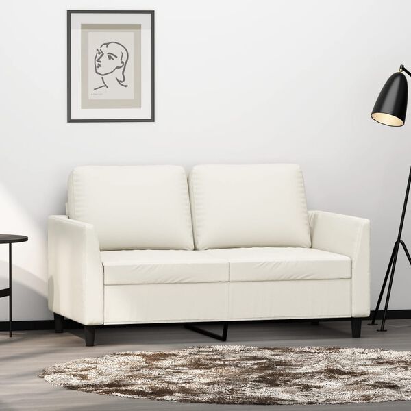 vidaXL Canap&eacute; &agrave; 2 places Cr&egrave;me 120 cm Similicuir