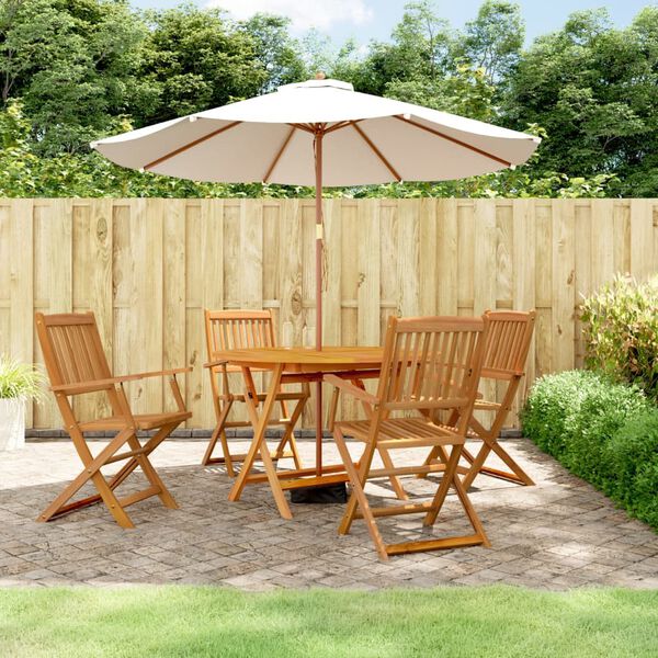 vidaXL Ensemble de salle &agrave; manger de jardin 5 pcs bois d'acacia solide