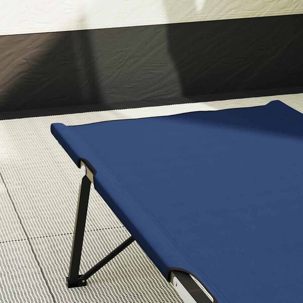 vidaXL Lit de camping pliant 2 pcs Bleu 206 x 76 x 74 cm