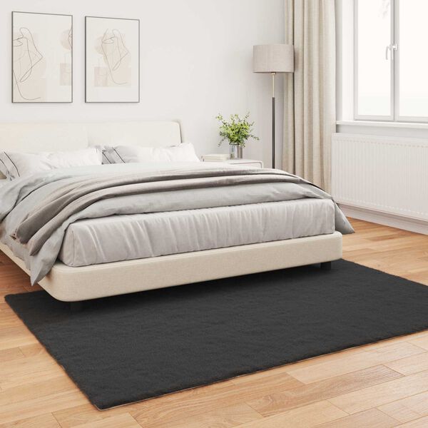 vidaXL Tapis en Fourrure Synth&eacute;tique de Lapin Olite Noir 160 x 230 cm