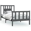 vidaXL Cadre de lit sans matelas gris bois de pin massif 90x200 cm