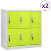vidaXL Armoires &agrave; casiers 2 pcs Gris clair et vert 90x45x92,5 cm Acier