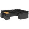 vidaXL Salon de jardin 10 pcs avec coussins noir r&eacute;sine tress&eacute;e
