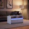 vidaXL Table basse avec lumi&egrave;res LED blanc bois d'ing&eacute;nierie