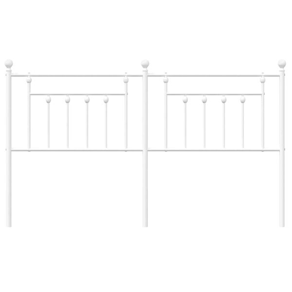 vidaXL T&ecirc;te de lit m&eacute;tal blanc 180 cm