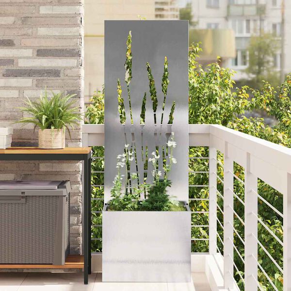 vidaXL &Eacute;cran de confidentialit&eacute; de jardin Fretwork Argent 50 x 140 cm