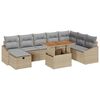 vidaXL Ensemble de canap&eacute; de jardin 9 pcs Beige Poly rotin