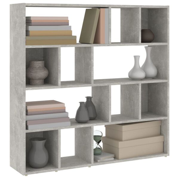 vidaXL Bibliothèque/Séparateur de pièce Gris béton 105x24x102 cm