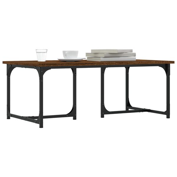 vidaXL Table basse Ch&ecirc;ne marron 90x50x35 cm Bois d'ing&eacute;nierie