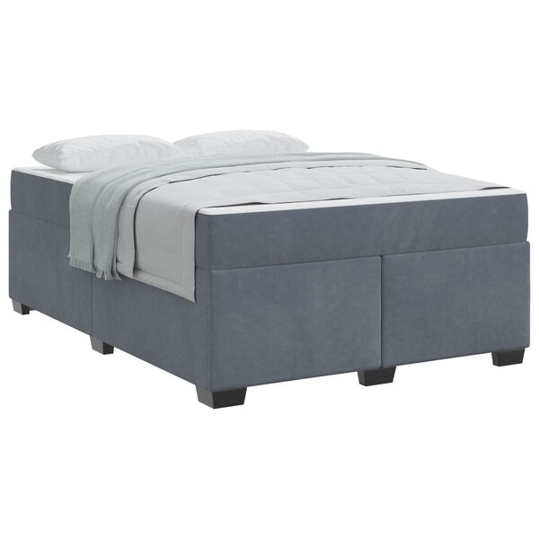 vidaXL Cadre de lit avec matelas Gris fonc&eacute; 160 x 200 cm tissu