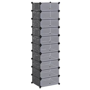 vidaXL Armoire &agrave; chaussures avec 10 compartiments Noir