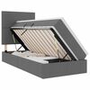 vidaXL Lit de rangement LED avec matelas Gris fonc&eacute; 100 x 200 cm Tissu