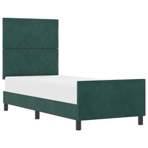 vidaXL Lit &agrave; ressorts avec t&ecirc;te de lit Vert fonc&eacute; 80 x 200 cm Velours