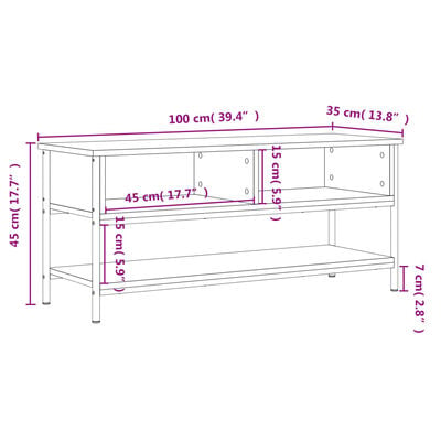 vidaXL Meuble TV chêne sonoma 100x35x45 cm bois d'ingénierie