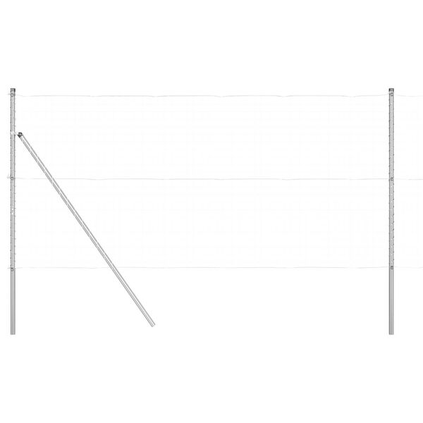 vidaXL Poteau de clôture. 13 pcs Argenté Acier