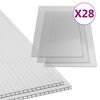 vidaXL Feuilles de polycarbonate 28 pcs 4 mm 121x60 cm