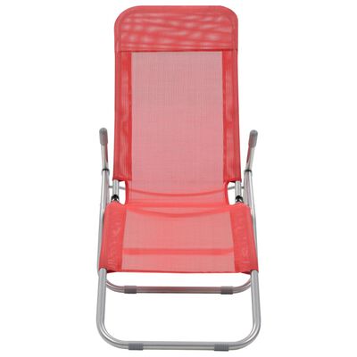 vidaXL Chaises longues pliables lot de 2 Textilène Rouge