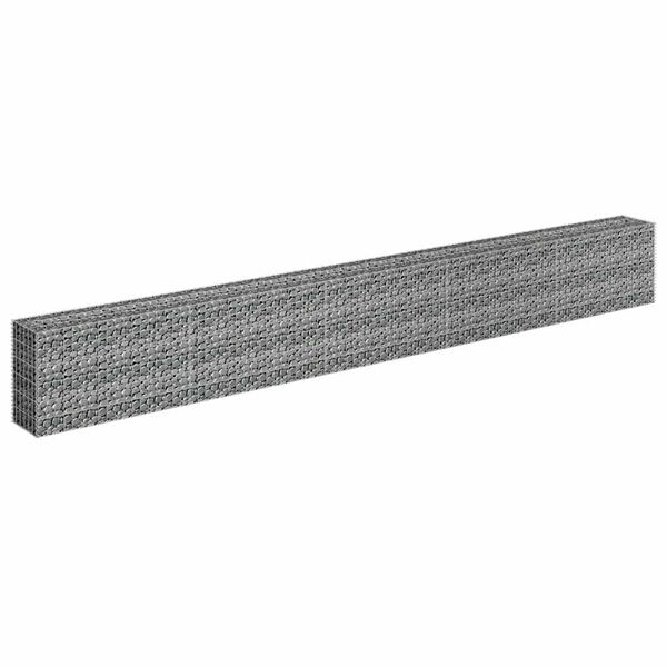 vidaXL Lit sur&eacute;lev&eacute; &agrave; gabion Acier galvanis&eacute; 450x30x60 cm