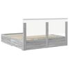 vidaXL Lit de Rangement Gris Sonoma 200 x 200 cm Bois d'ing&eacute;nierie