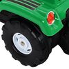 vidaXL Tracteur &agrave; p&eacute;dales d'enfants et remorque et chargeur Vert/noir