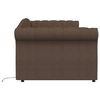 vidaXL Lit avec matelas et USB Marron Tissu 90x200 cm