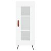 vidaXL Buffet haut Blanc brillant 34,5x34x180 cm Bois d'ing&eacute;nierie