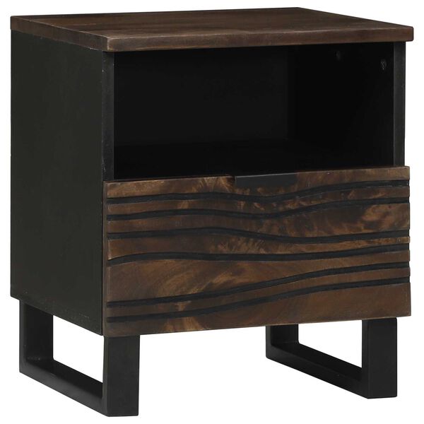 vidaXL Cabinet de chevet avec tiroir 2 pcs Noyer 40 x 33 x 46 cm