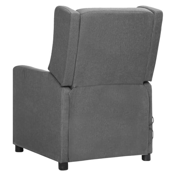 vidaXL Fauteuil de massage Gris clair Tissu