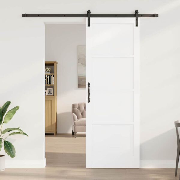 vidaXL Porte coulissante Blanc 83 x 232 cm Pin massif