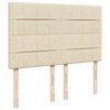 vidaXL Sommier &agrave; lattes de lit avec matelas Cr&egrave;me 140x200 cm Tissu