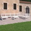 vidaXL Salon de jardin 9 pcs Blanc Bois de pin massif