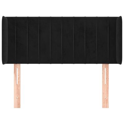 vidaXL Tête de lit avec oreilles Noir 93x16x78/88 cm Velours